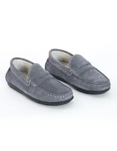 Loafers in grey suede