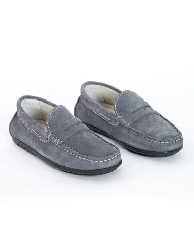 Loafers in grey suede