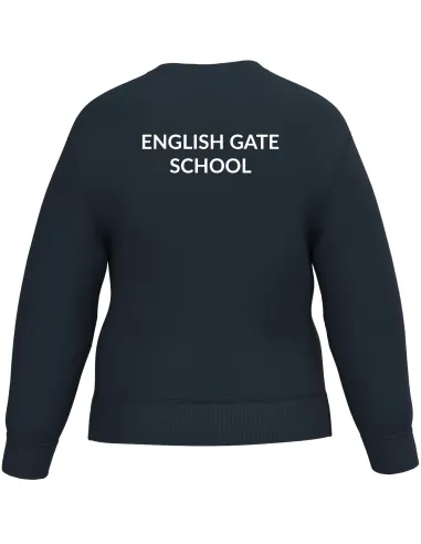 Crew neck sweatshirt in warm cotton navy - Available from September 2026