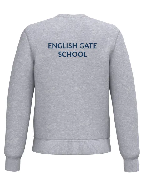 Crew neck sweatshirt in warm cotton grey- Available from September 2026