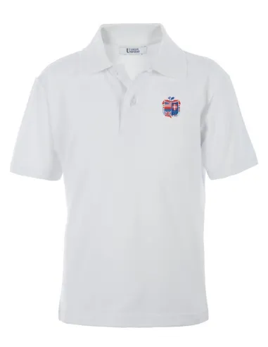 Polo bianca a manica corta (35% cotone)