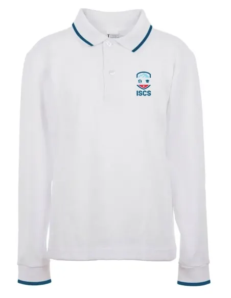 Long sleeved white polo