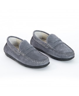 Loafers in grey suede