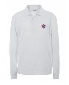 Long sleeved polo white (35% cotton) 