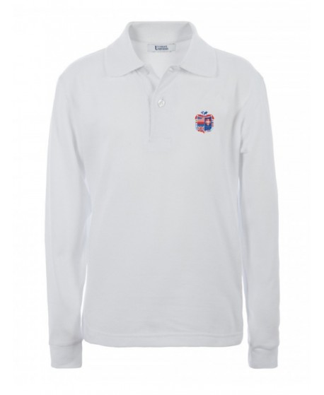 Long sleeved polo white (35% cotton) 