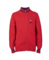 Cardigan zip rosso in cotone