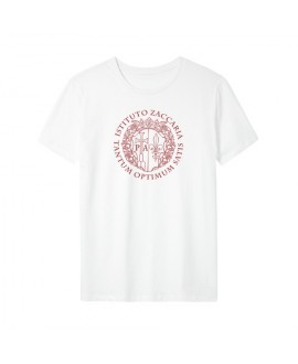 Official t-shirt in white with burgundy print