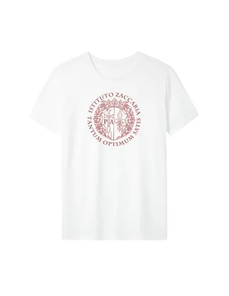 Official t-shirt in white with burgundy print
