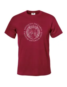Burgundy T-shirt with white print
