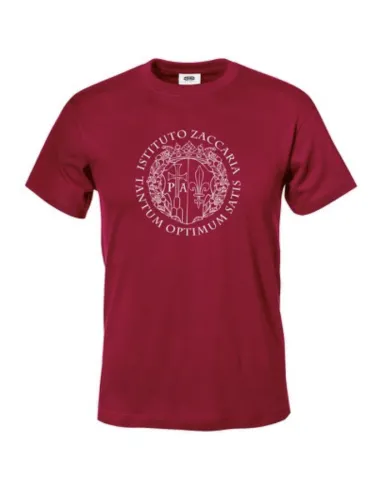 Burgundy T-shirt with white print