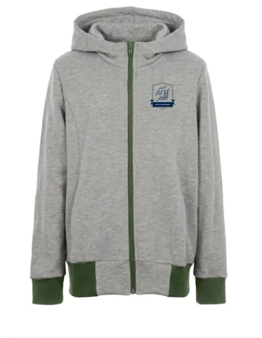 Felpa con zip e cappuccio in caldo cotone