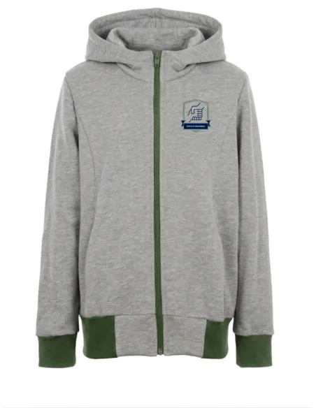 Felpa con zip e cappuccio in caldo cotone