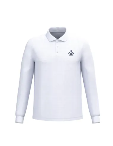 Long sleeved white polo
