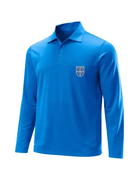 Long-sleeved polo - royal blue