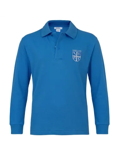 Long-sleeved polo - royal blue