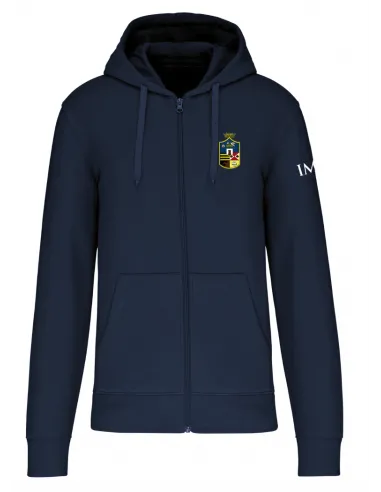 Blue zipped hoodie in warm cotton