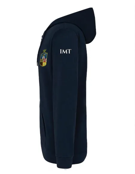 Felpa con zip e cappuccio in caldo cotone blu