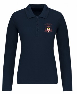 Long sleeved girl fitted blue polo