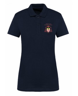 Short sleeved girl fitted blue polo