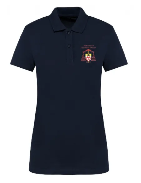Short sleeved girl fitted blue polo