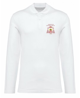 Long sleeved white polo