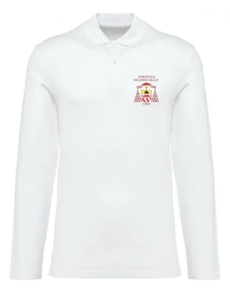 Long sleeved white polo