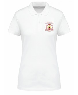 Short sleeved girl fitted white polo