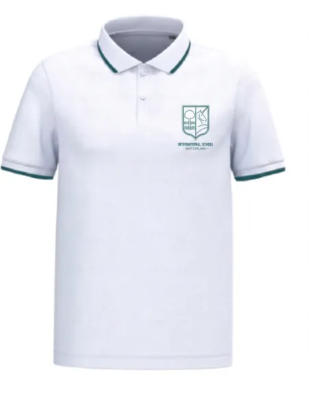 Polo à manches courtes unisex blanc