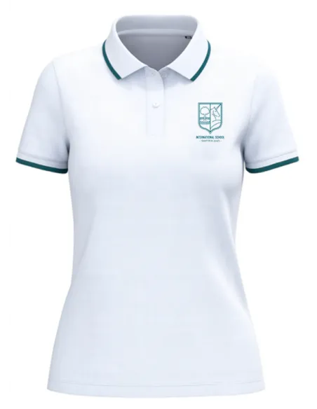 Short-sleeved polo female-fit white