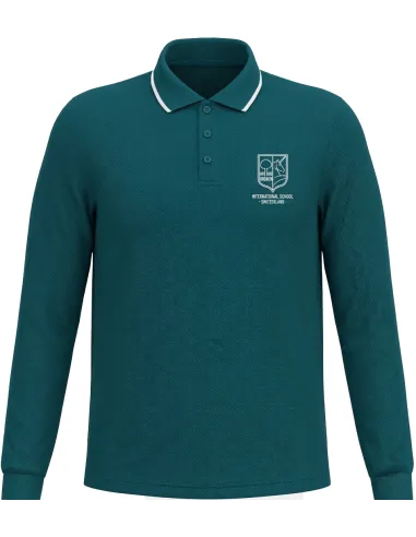 Long-sleeved polo unisex green