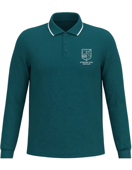 Long-sleeved polo unisex green