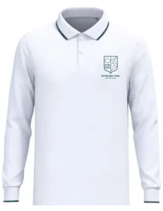 Polo à manches longues unisex blanc