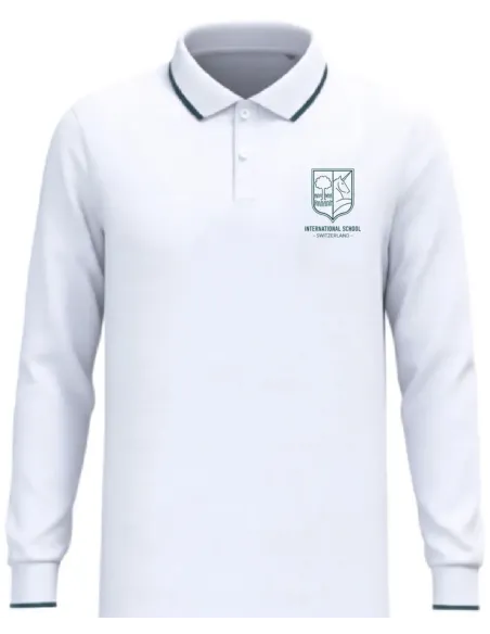 Polo à manches longues unisex blanc
