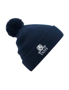 Pom pom beanie blu navy