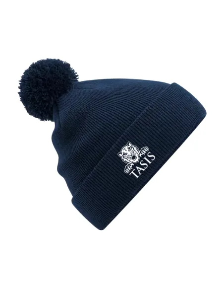 Pom pom beanie blu navy