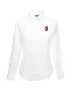 Girls long-sleeved oxford shirt - white
