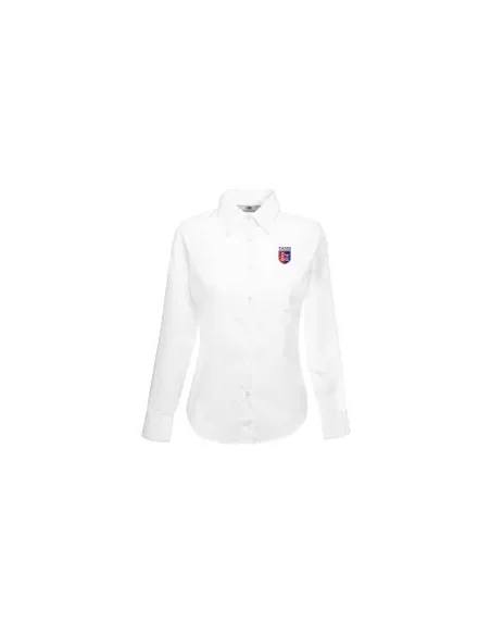 Girls long-sleeved oxford shirt - white