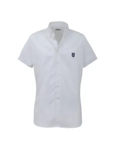 Crested girl short sleeves oxford shirt - white