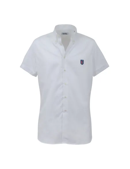 Crested girl short sleeves oxford shirt - white