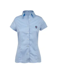 Crested girl short sleeves oxford shirt - light blue