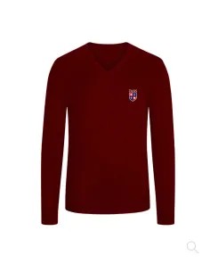 V-neck sweater- burgundy