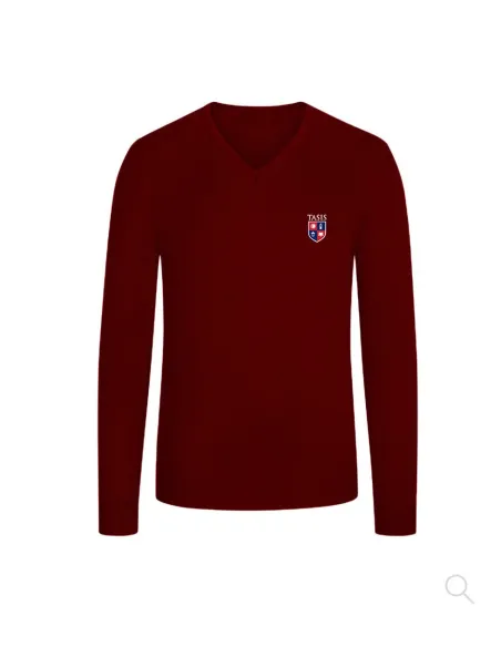 V-neck sweater- burgundy