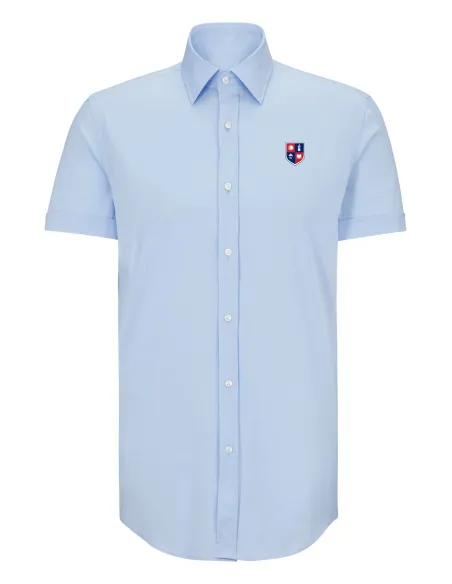 Boys blue short-sleeved shirt available until stock lasts