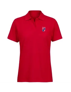 Girls short-sleeved polo - red