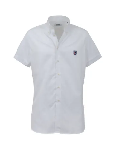 Girls short-sleeved oxford shirt - white