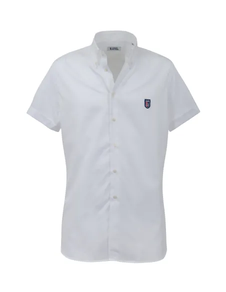 Girls short-sleeved oxford shirt - white